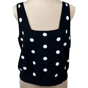 Victor Glemaud for Target Black White Polka Dot Knit Tank Top Size L